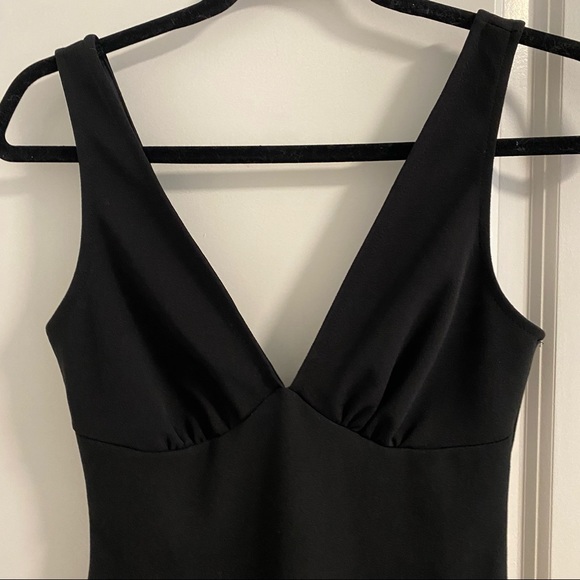 Black Plunge Mini Dress - Picture 3 of 4